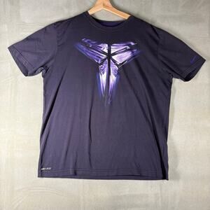 Nike Kobe Bryant Dri-FIT Black Purple Mamba Logo Basketball T Shirt Mens L